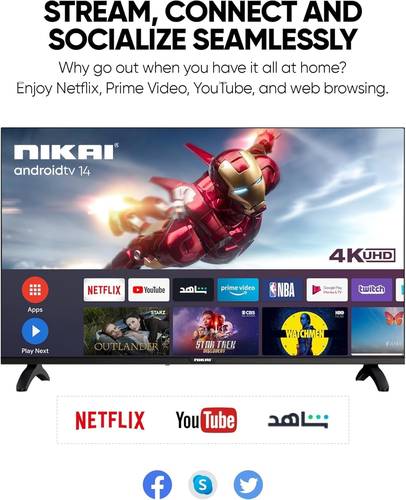 تلفزيون نيكاي 58 بوصة 4K UHD ذكي يعمل بنظام أندرويد LED UHD -60SLED