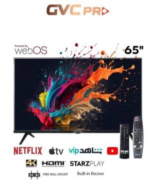 تلفزيون GVC PRO الذكي 65 بوصة، بدقة 4K UHD ونظام تشغيل WebOS، الموديل: GVC-65WS7100-WBOS