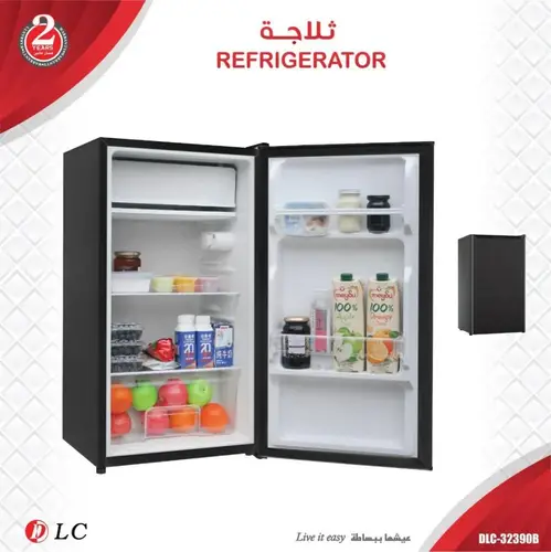 ثلاجة مكتب بباب واحد 86 لتر 3 قدم DLC-32390W - أسود