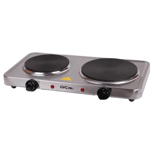 GVC Pro Electric Double Hot Plate 2500W 2500.0 W GVCHP-200S Silver/Black