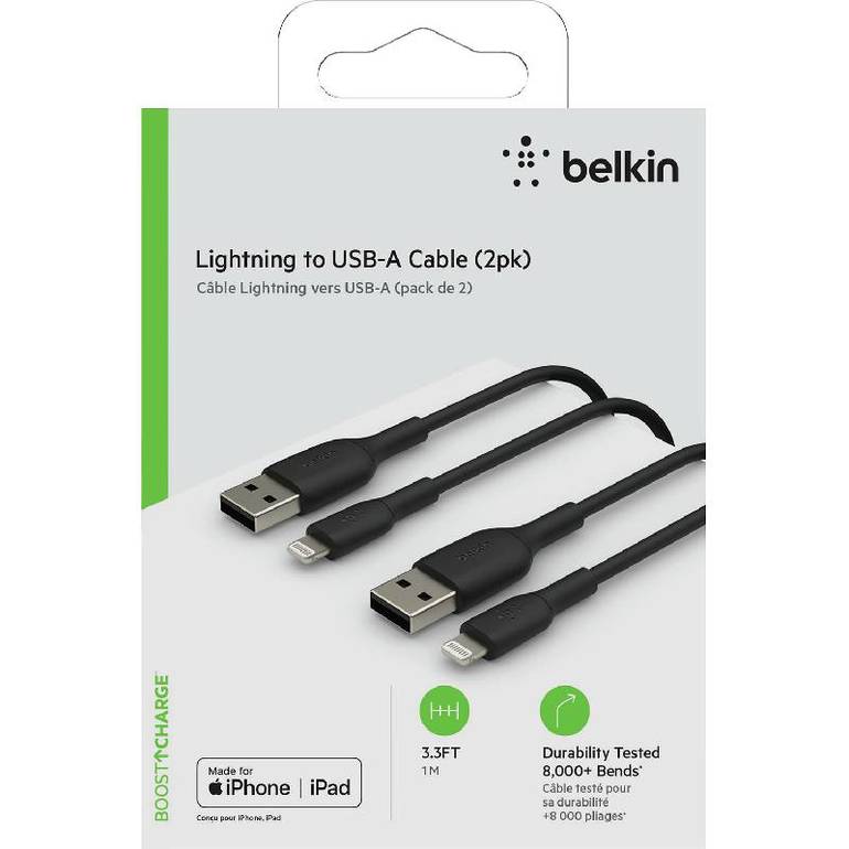 كيبلين شحن للايفون  USB-A  to Lightning  من belkin 