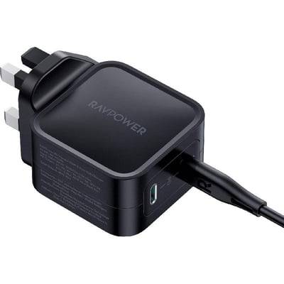 شاحن جداري 65W بمنفذين PD - باللون الأسود