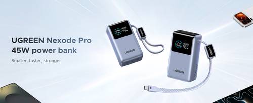 بنك طاقة UGREEN Nexode Pro بسعة 10000 مللي أمبير وقوة 55 واط مع كابل مدمج