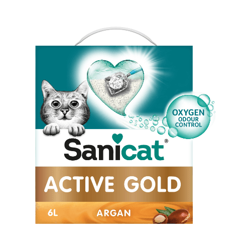 Sanicat Active Gold Argan Scented Clumping Litter - 6L