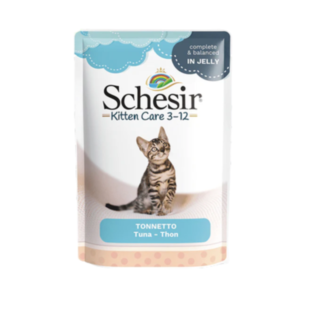 Schesir Kitten care 3-12 Cat Pouch Tuna In Jelly 85G