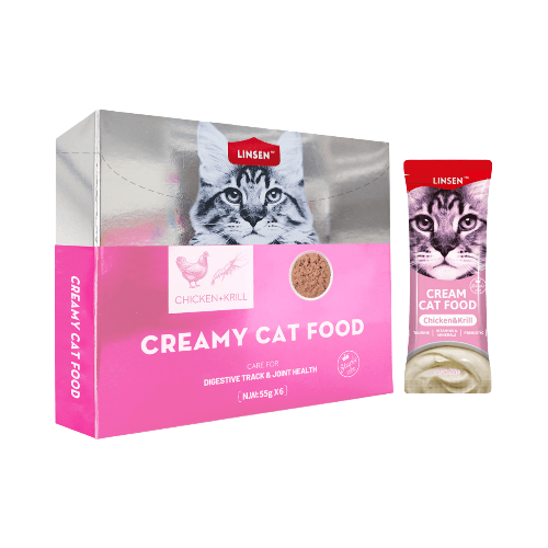 Linsen Creamy Cat Treat Chicken & Krill - 55g*6