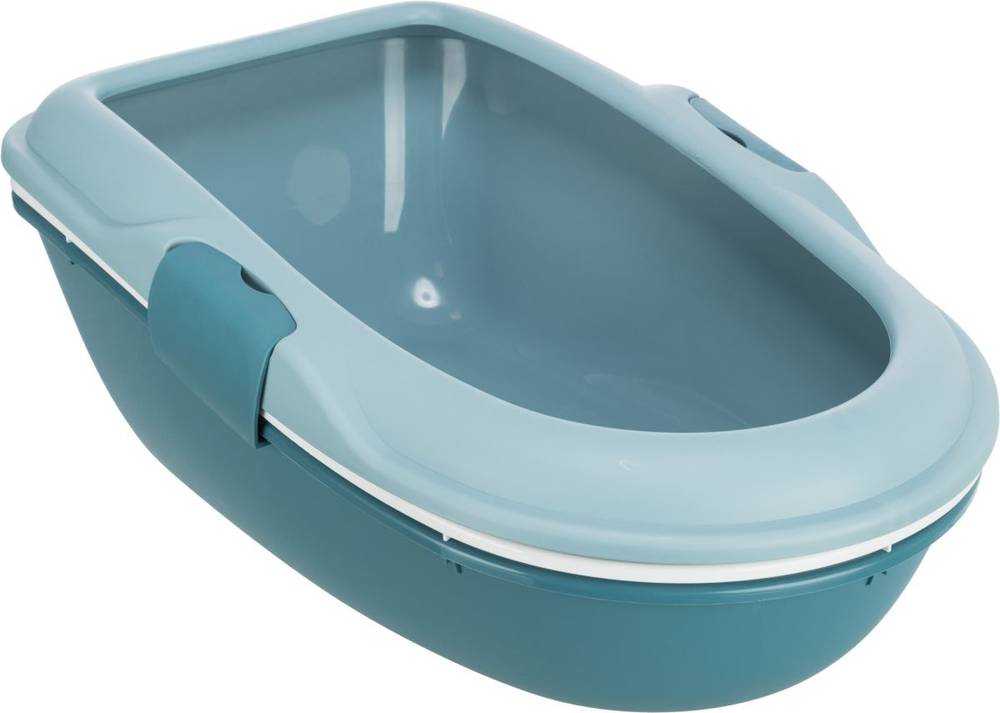 Trixie Berto cat litter tray, with rim, separating system, 39  22  59 cm,  light blue/