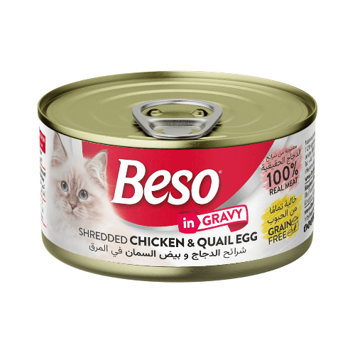 بيسو طعام رطب للقطط شرائح الدجاج و بيض السمان في المرق 85 جم