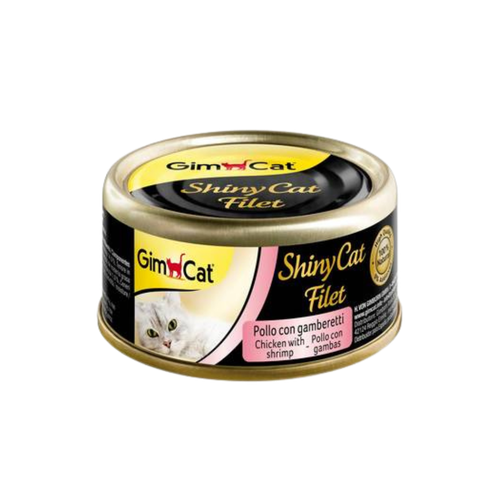 GimCat ShinyCat Wet Food for Adult Cats with Chicken & Shrimp Flavor 70g