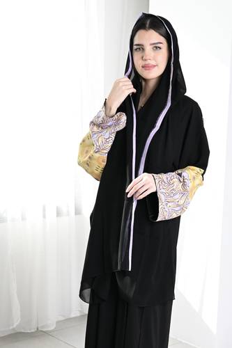 عباية كريب بأكمام مميزه N242