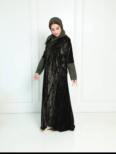 عباية قطيفة مكسر زيتي N312