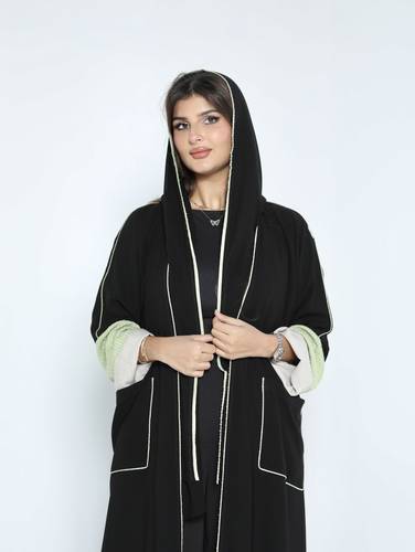 عباية كريب يوميه تفاحي وبيج N191