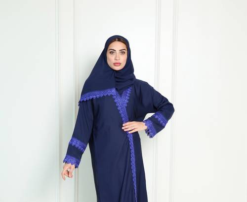 عباية كريب كحلي N324