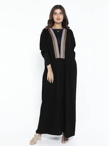 عباية كريب بأكمام استرتش N181