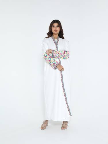 عباية كتان ابيض N172