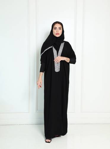 عباية كريب واكمام استرشN317