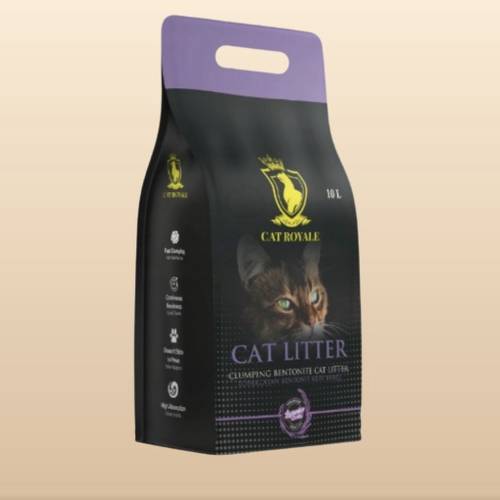 Royal sand clumping cat litter with lavender scent for odor control 10 liters