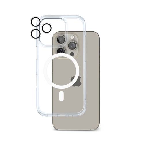 مجموعة ArmorPro 3 في 1 (واقي شاشة عالي الدقة وعدسة كاميرا وحافظة شفافة مع Magsafe) لجهاز iPhone 16 Pro