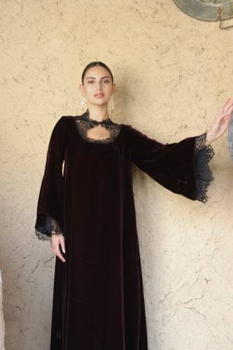 Lace Velvet — Burgundy 
