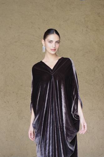 Gathered Velvet — Brown