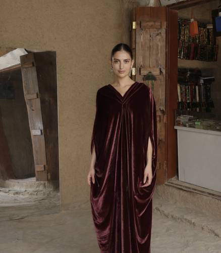 Gathered Velvet — Burgundy