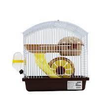 Hamster Cage 2-Story 23x17x24.5cm - with Water Bottle, Wheel, and Accessories