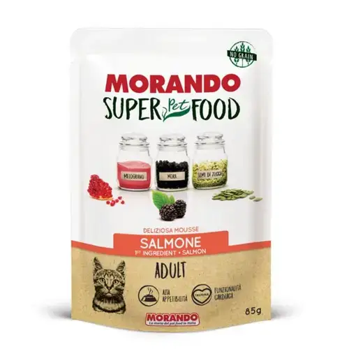 Morando Super Pet Food 85 g – Wet Food for Cats, with Salmon