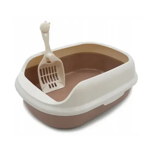 Cat Litter Pan with Litter Scoop (Open Cat Litter Box with Scoop)