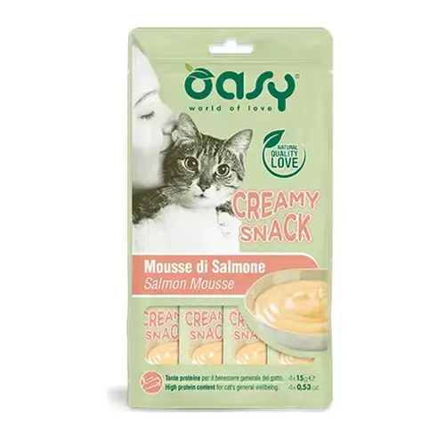 Oasy creamy snack mousse salmon 4x15 gr.