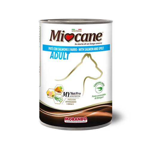 Miocane Pate with Salmon and Spelt Canned Dog Food - 400 g