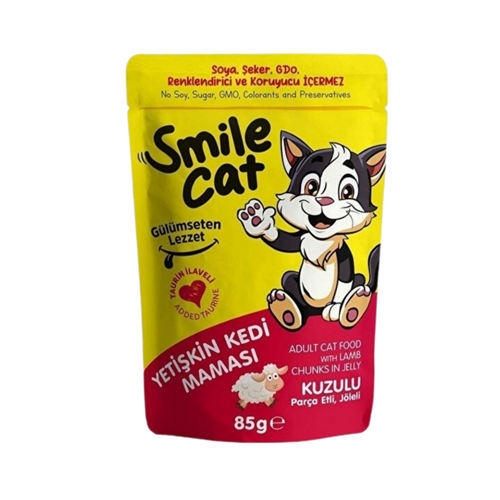 Smile Cat Wet Food for Adult Cats with Lamb – 85 g. 