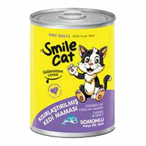 Smile Cat Wet Food for Sterilized Cats with Salmon in Gravy – 400 g.