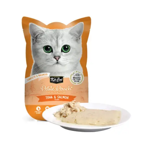 Kit Cat Petite Pouch Wet Cat Food with Tuna and Salmon
