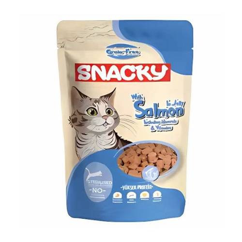 Snacky Sterilized Cat Wet Food – Salmon in Jelly 85 g