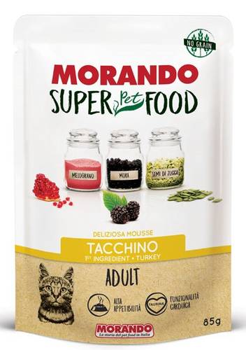 Morando Super Pet Food 85 g – Wet Food for Cats with Turkey Meat