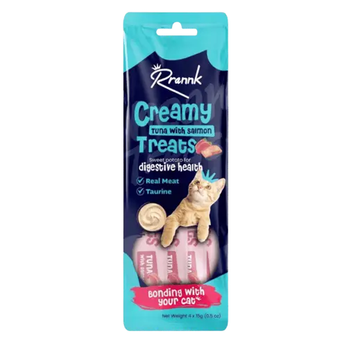 Rrannk Cat Treats for Digestive Health with Tuna & Salmon 4 x 15g