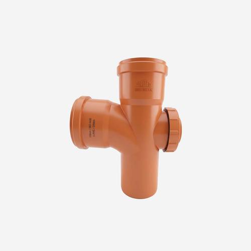 Tee With Access Cap Orange Rubber for water distribution in multiple directions | United
