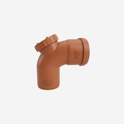 Elbow With Access Cap Orange Rubber | United