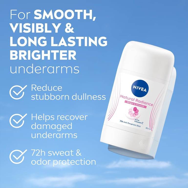 NIVEA Deodorant Stick, Natural Radiance, Vitamin C, 50ml