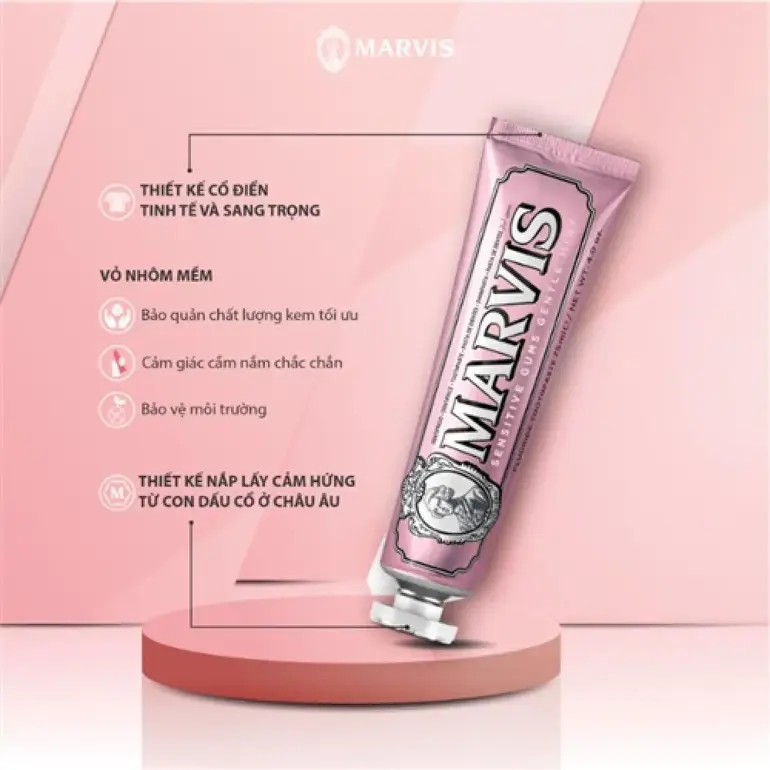 Marvis Toothpaste, Gentle Mint, for Sensitive Gums, 75ml