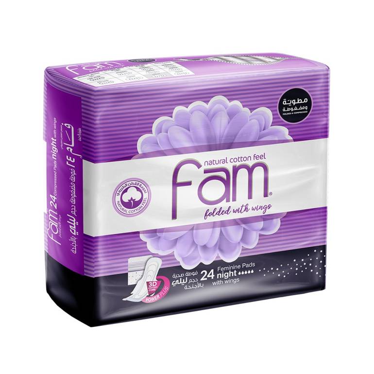 Fam Fold Maxi Night Pads Economical - 24 pads