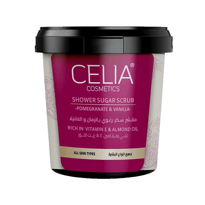 Celia, Sugar Scrub, Foaming, for the Body, with Pomegranate and Vanilla, - 600g