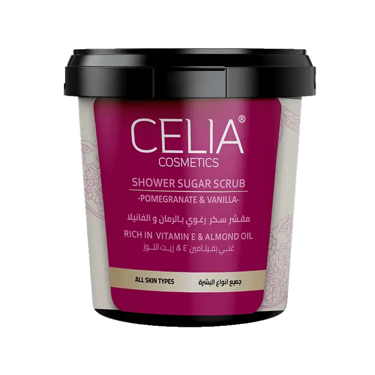 Celia, Sugar Scrub, Foaming, for the Body, with Pomegranate and Vanilla, - 600g