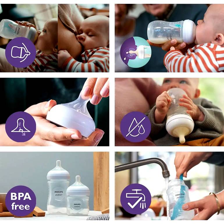Philips Avent, Natural Philips, Baby Bottle for Newborns - 125 ml