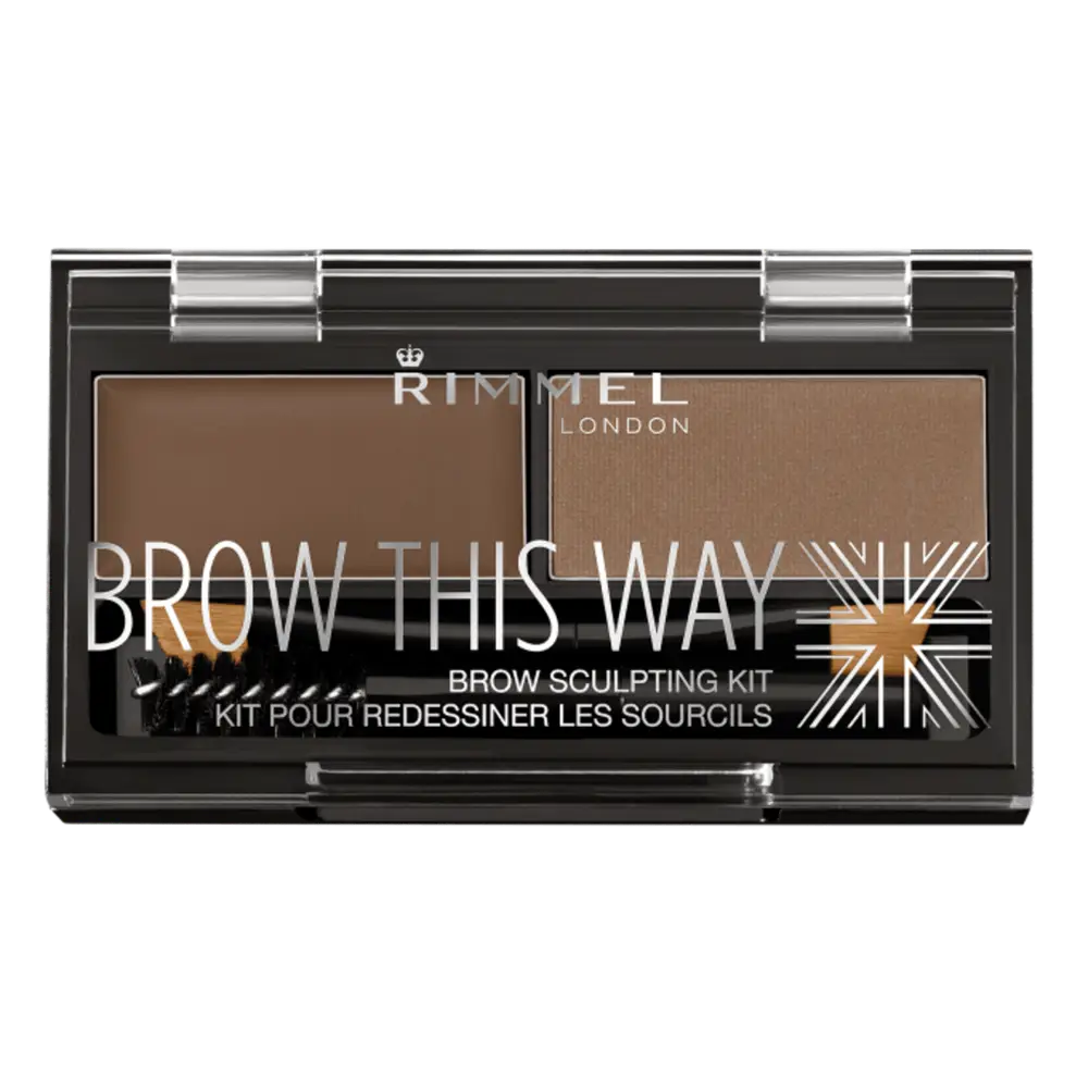 Rimmel, Brow This Way Eyebrow Kit, 002 Medium Brown