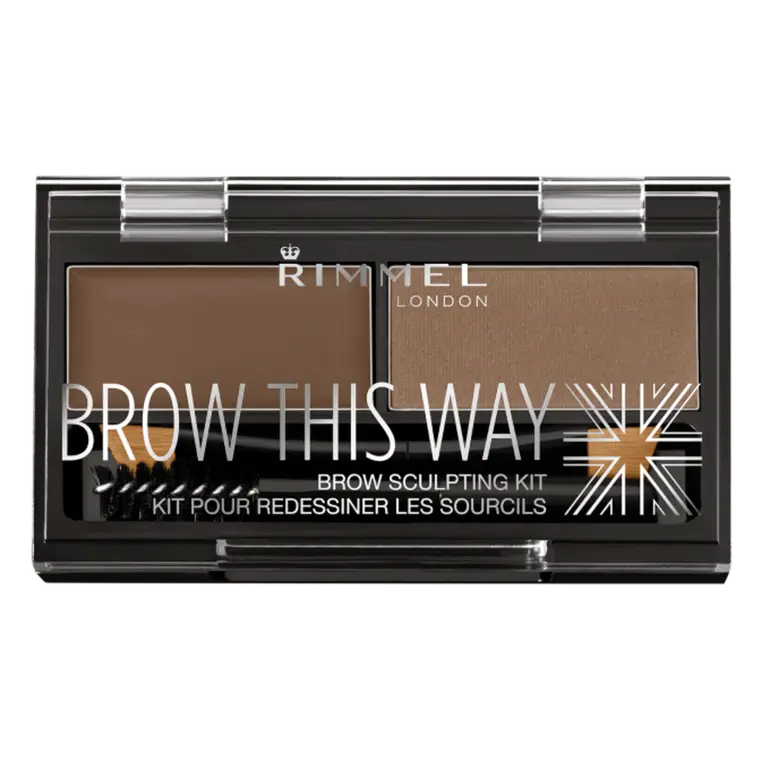 Rimmel, Brow This Way Eyebrow Kit, 002 Medium Brown