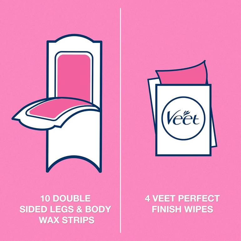 Veet, Wax Strips, Hair Removal, for Normal Skin, - 20 Strips