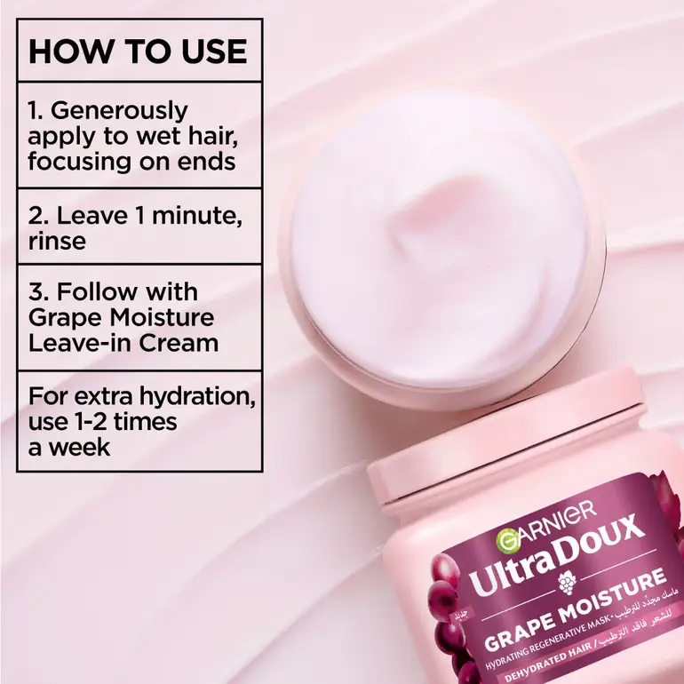 Garnier, Dry Hair Mask, with Water and Grape Seed Oil, - 340ml