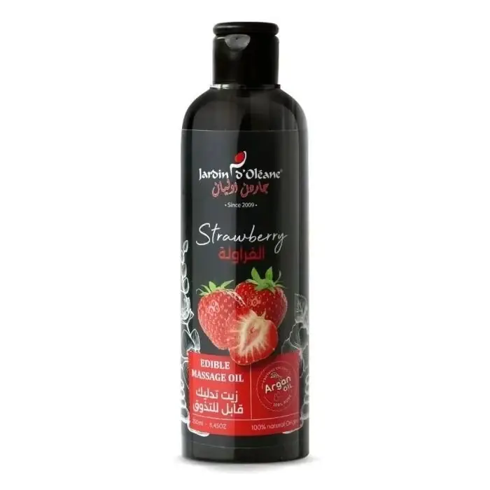 jardin d oleane, Strawberry Flavored Massage Oil, Tasting, 250ml