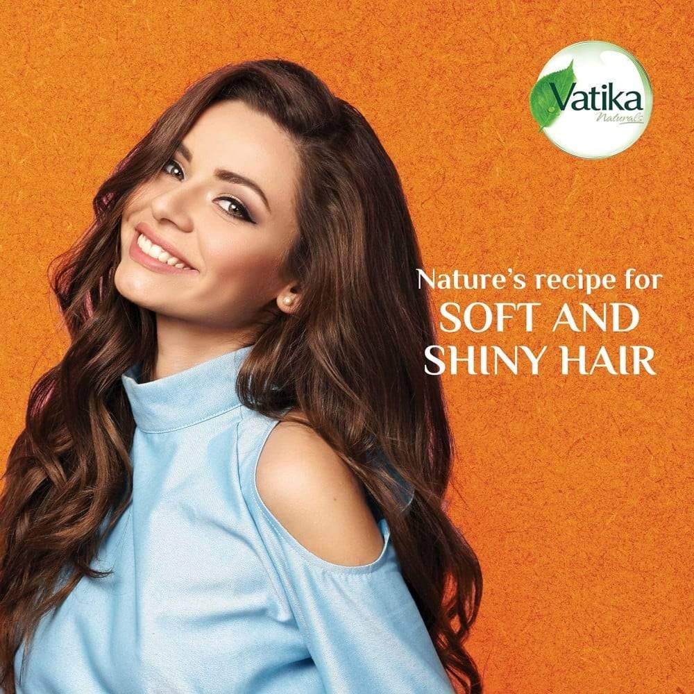 Vatika, hair oil, rich, with almonds, softness, and shine,